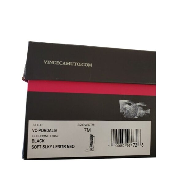 Vince Camuto VC-Pordalia Black Quilted Knee-High Riding Boots Women’s 7M - Picture 3 of 10